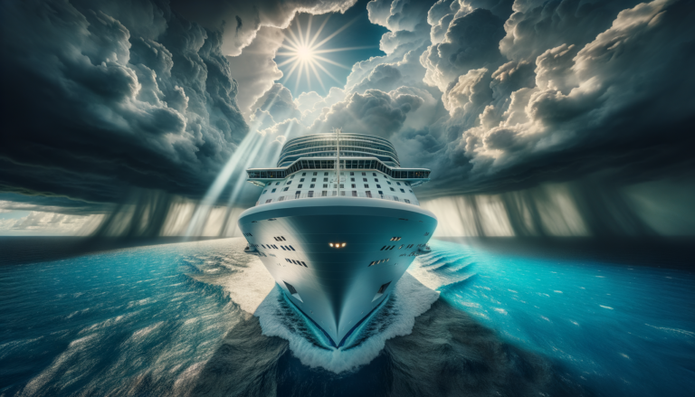 Dramatic cruise ship at sea representing the wildest cruise moments of 2025