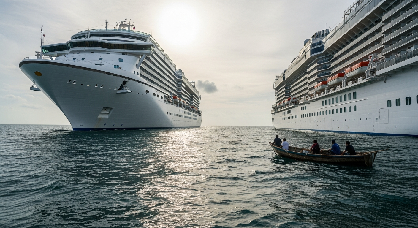 Featured image for: Regal Princess Abruptly Changes Course to Rescue Four People From a Sinking Makeshift Boat in the Gu