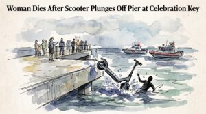Woman dies scooter pier celebration key 2026