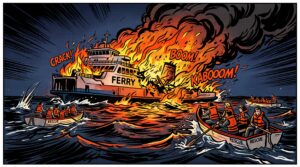 Featured image for: 5 Dead, 41 Missing After Ferry Fire Off Indonesia's Madura Island