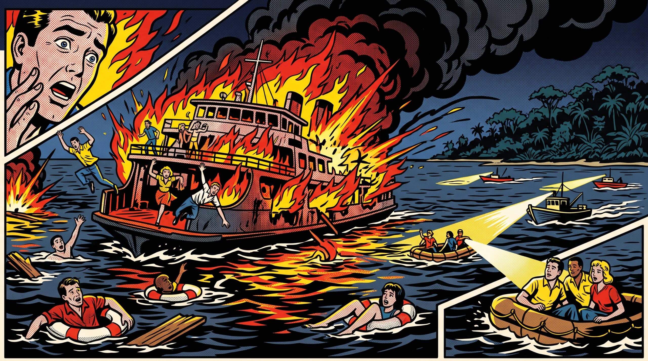Featured image for: Fire Destroys Philippine Ferry: 5 Dead, Dozens Missing Off Palawan